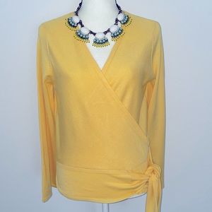 NWT- New York and Company Faux Wrap Sweater with tie.